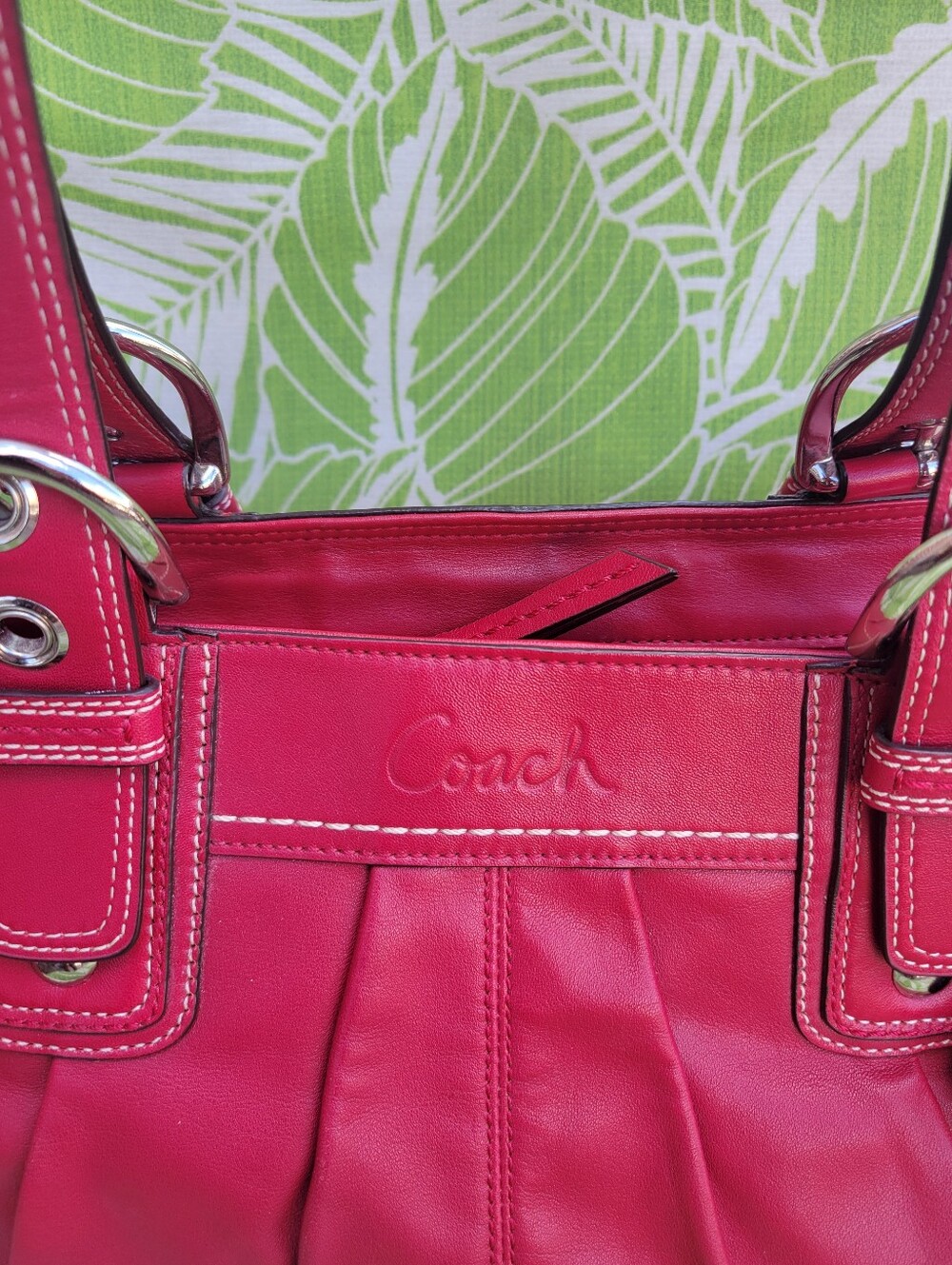 Vintage Coach Soho Pleated Leather Shoulder Bag - Picture 3 of 14